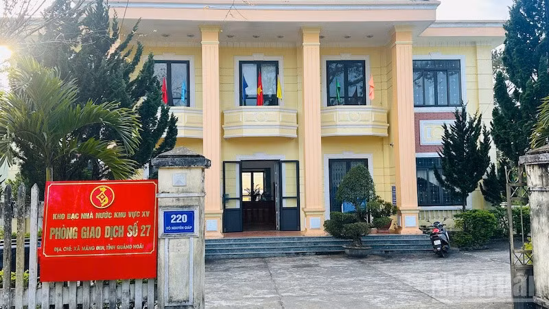 Trụ sở Phòng giao dịch số 27-Kho bạc Nhà nước khu vực XV tại xã Măng Đen, tỉnh Quảng Ngãi.