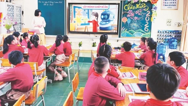 Giờ học của học sinh Trường tiểu học Hà Lầm, phường Hà Lầm, tỉnh Quảng Ninh. (Ảnh: HOÀI THU)