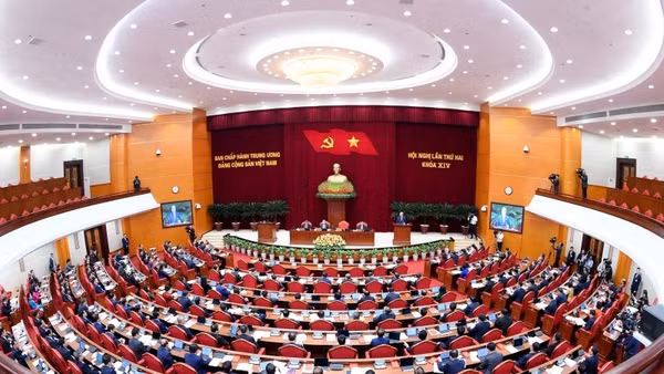 Quang cảnh phiên khai mạc Hội nghị lần thứ hai Ban Chấp hành Trung ương Đảng Cộng sản Việt Nam khóa XIV. (Ảnh: Đăng Khoa/Báo Nhân Dân)