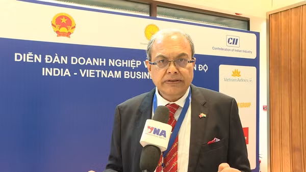 Ông Ajoykaant Ruia, Chủ tịch Phòng Thương mại và Công nghiệp Ấn Độ-Việt Nam (IVCCI). (Ảnh: Ngọc Thúy/PV TTXVN tại New Delhi)