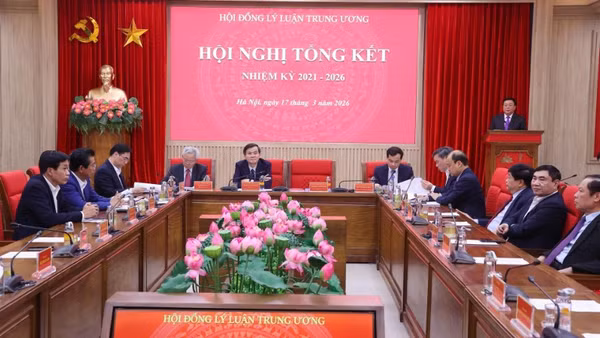Hội nghị tổng kết nhiệm kỳ 2021-2026 của Hội đồng Lý luận Trung ương. (Ảnh: Văn Điệp/TTXVN)