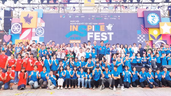 Đông đảo đại biểu thanh niên khuyết tật tham dự Inspire Fest 2026. (Ảnh: Hội Thanh niên Khuyết tật Việt Nam)