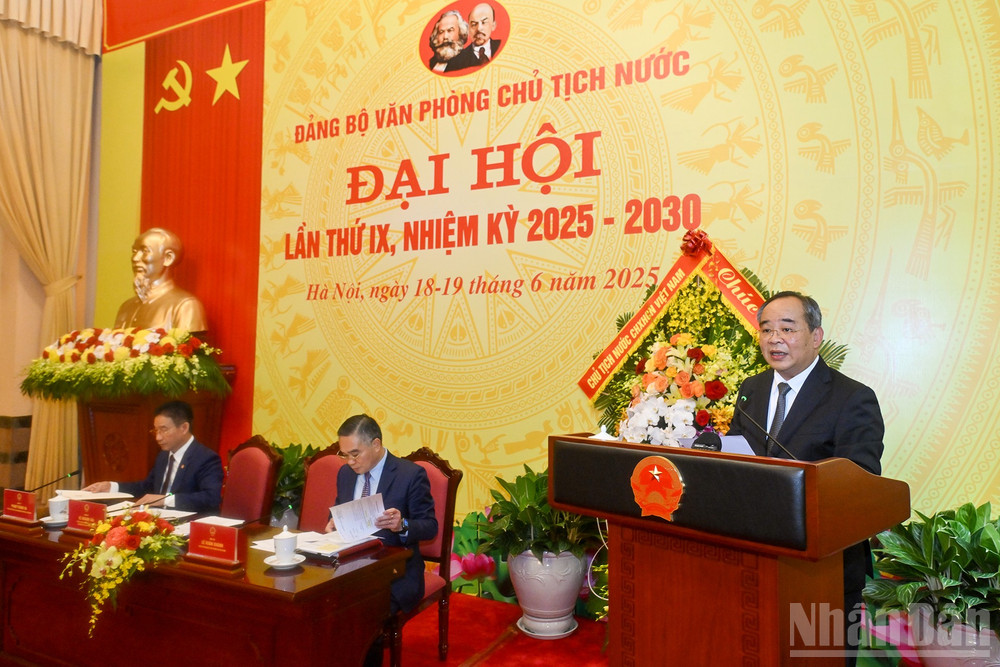 Chủ nhiệm Văn phòng Chủ tịch nước Lê Khánh Hải phát biểu khai mạc Đại hội. ndo_br_06.jpg