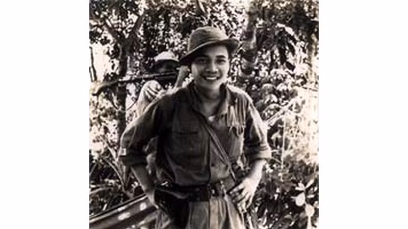 Chiến sĩ Hoàng Thượng Lân ở chiến trường.