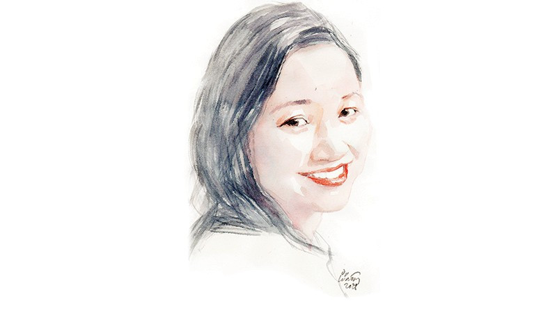 Ký họa chân dung nhà thơ Lữ Mai của họa sĩ Đỗ Hoàng Tường.