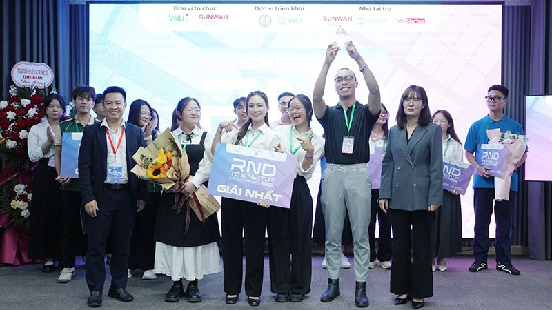 Nhóm dự án IPURETECH giành Giải Nhất tại Cuộc thi R&D to Startup 2025.