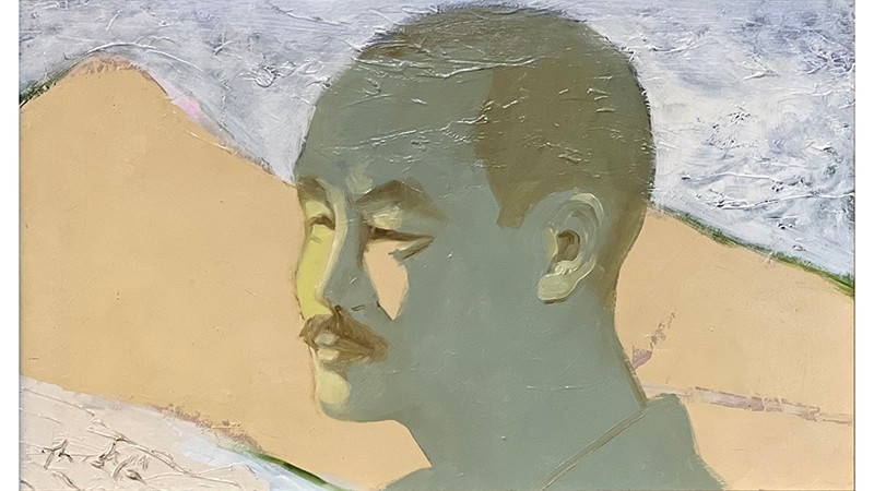 Đào Thành Dzuy, Chân dung tự họa, sơn dầu, 30 x 50 cm.