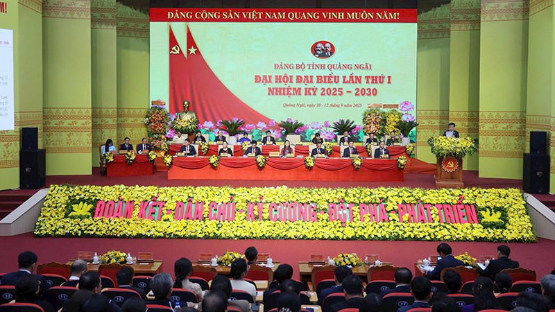 Quang cảnh Đại hội đại biểu lần thứ I Đảng bộ tỉnh Quảng Ngãi, nhiệm kỳ 2025-2030.