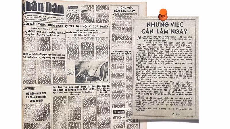 Bài viết của đồng chí Nguyễn Văn Linh đăng trên Báo Nhân Dân ngày 29/5/1987.