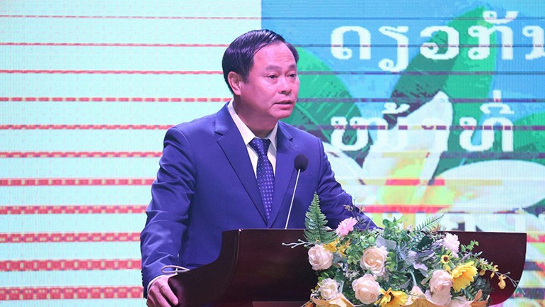 Thiếu tướng Huỳnh Tấn Hạnh, Trưởng Cơ quan Đại diện Bộ Công an Việt Nam tại Lào. (Ảnh: HẢI TIẾN) 2.jpg
