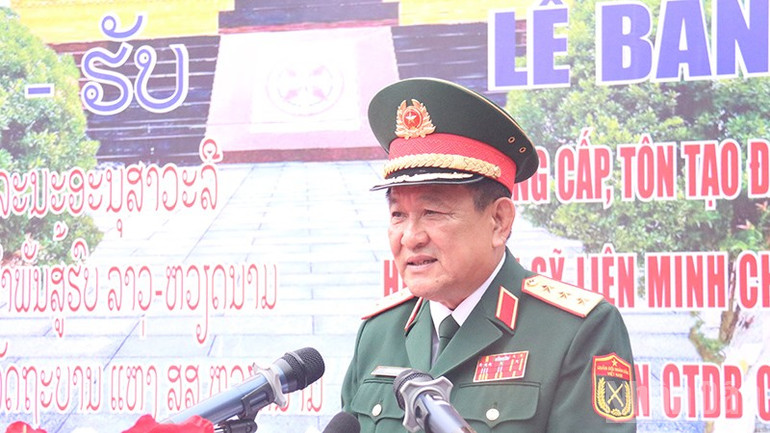 Thượng tướng Võ Minh Lương phát biểu tại buổi lễ. (Ảnh: Hải Tiến) ndo_br_5.jpg