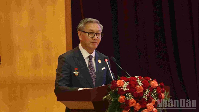 Bộ trưởng Ngoại giao Lào Thongsavanh Phomvihane. (Ảnh: DUY TOÀN) ndo_br_2.jpg