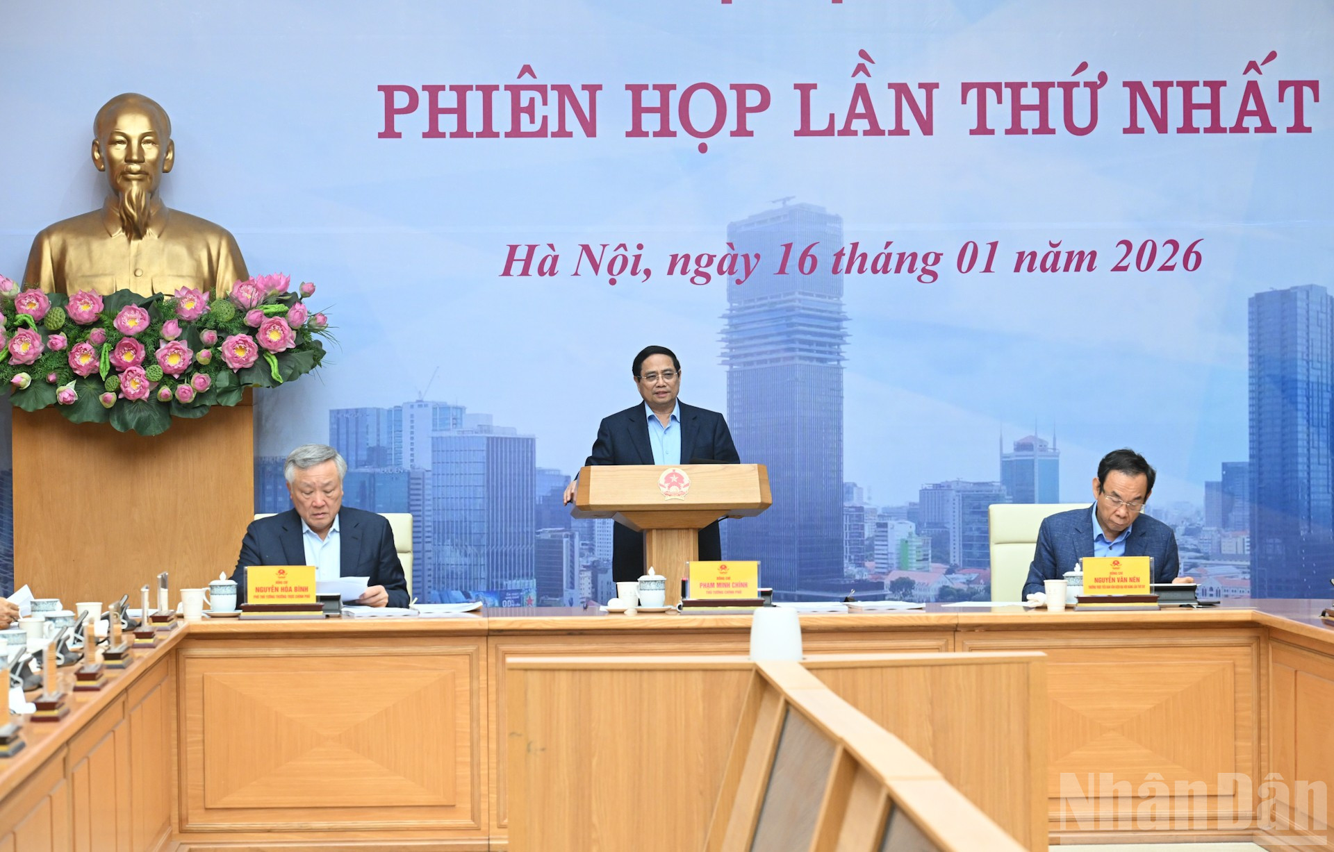 Thủ tướng Phạm Minh Chính phát biểu tại Phiên họp lần thứ nhất của Ban Chỉ đạo Trung tâm tài chính quốc tế tại Việt Nam.