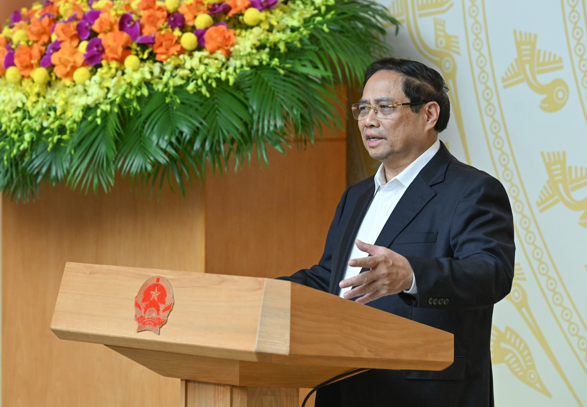Thủ tướng Phạm Minh Chính phát biểu tại Hội nghị với các bộ, ngành, địa phương, doanh nghiệp về các giải pháp phát triển đột phá nhà ở xã hội. dsc-0263.jpg