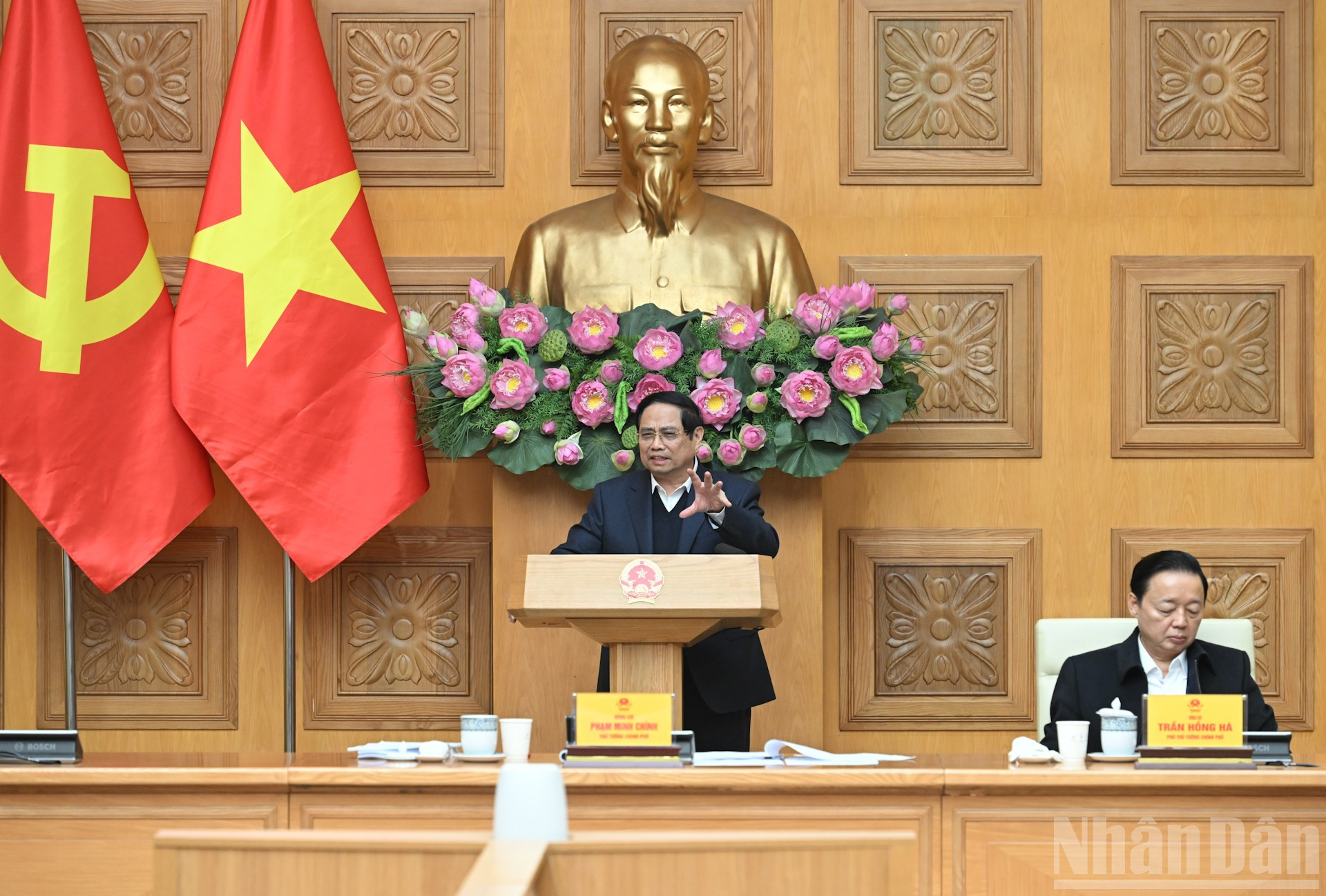 Thủ tướng Phạm Minh Chính phát biểu tại cuộc họp đánh giá tiến độ thực hiện "Chiến dịch Quang Trung".