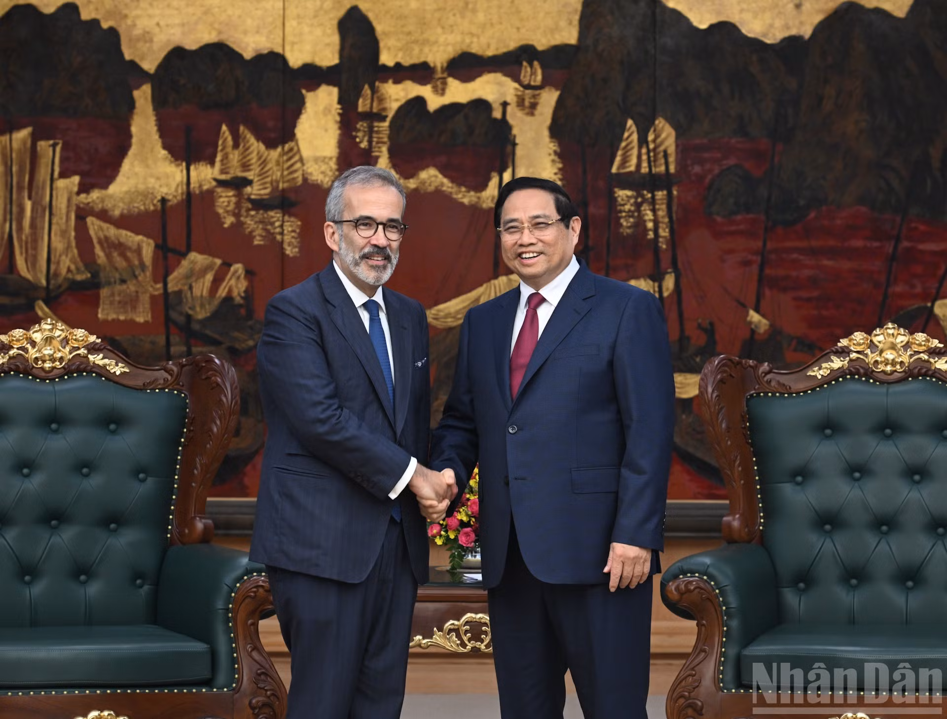 Thủ tướng Phạm Minh Chính tiếp Bộ trưởng Quốc vụ, Bộ trưởng Ngoại giao Bồ Đào Nha Paulo Rangel.