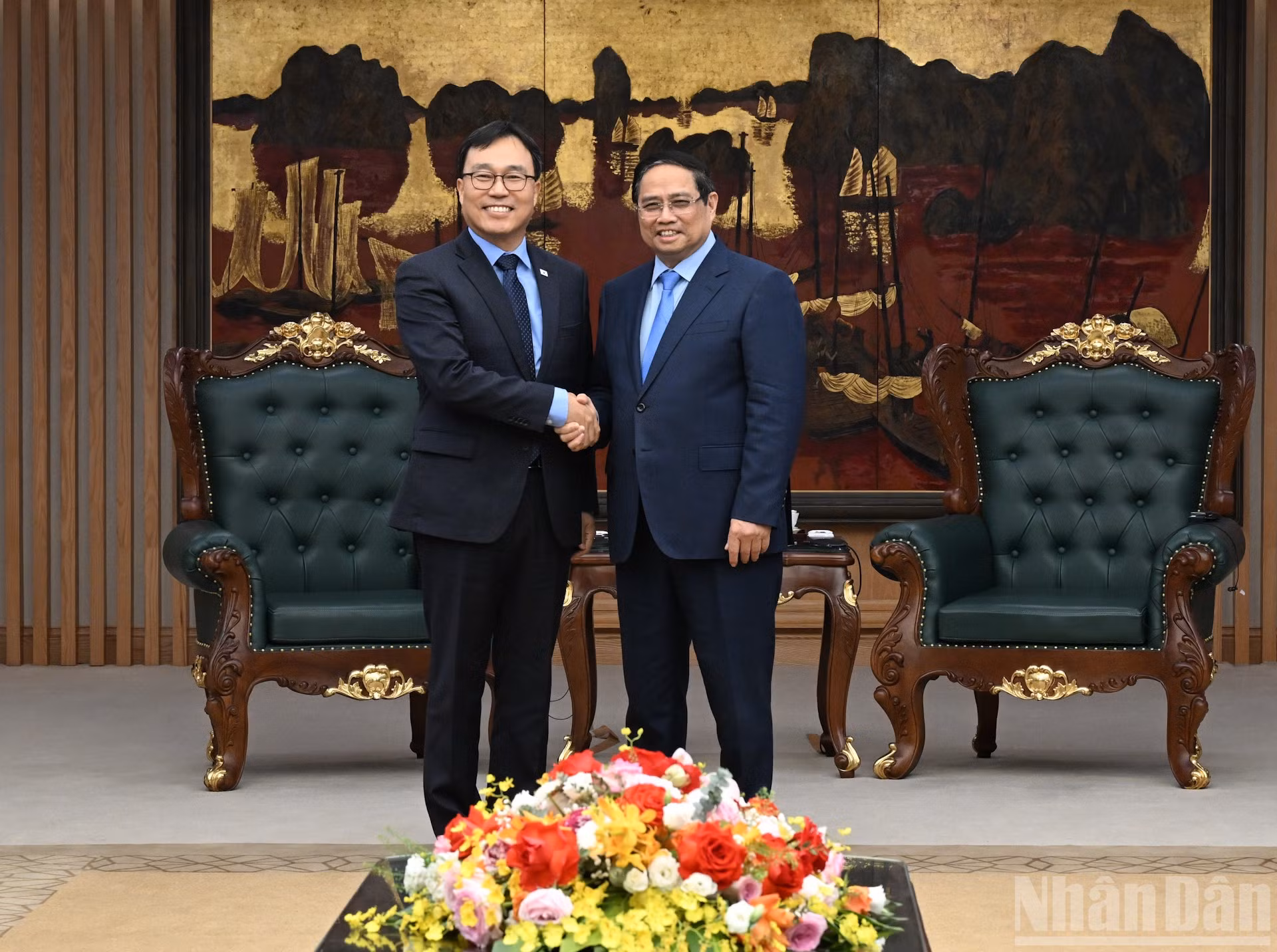 Thủ tướng Phạm Minh Chính tiếp Đại sứ Hàn Quốc Choi Young Sam.