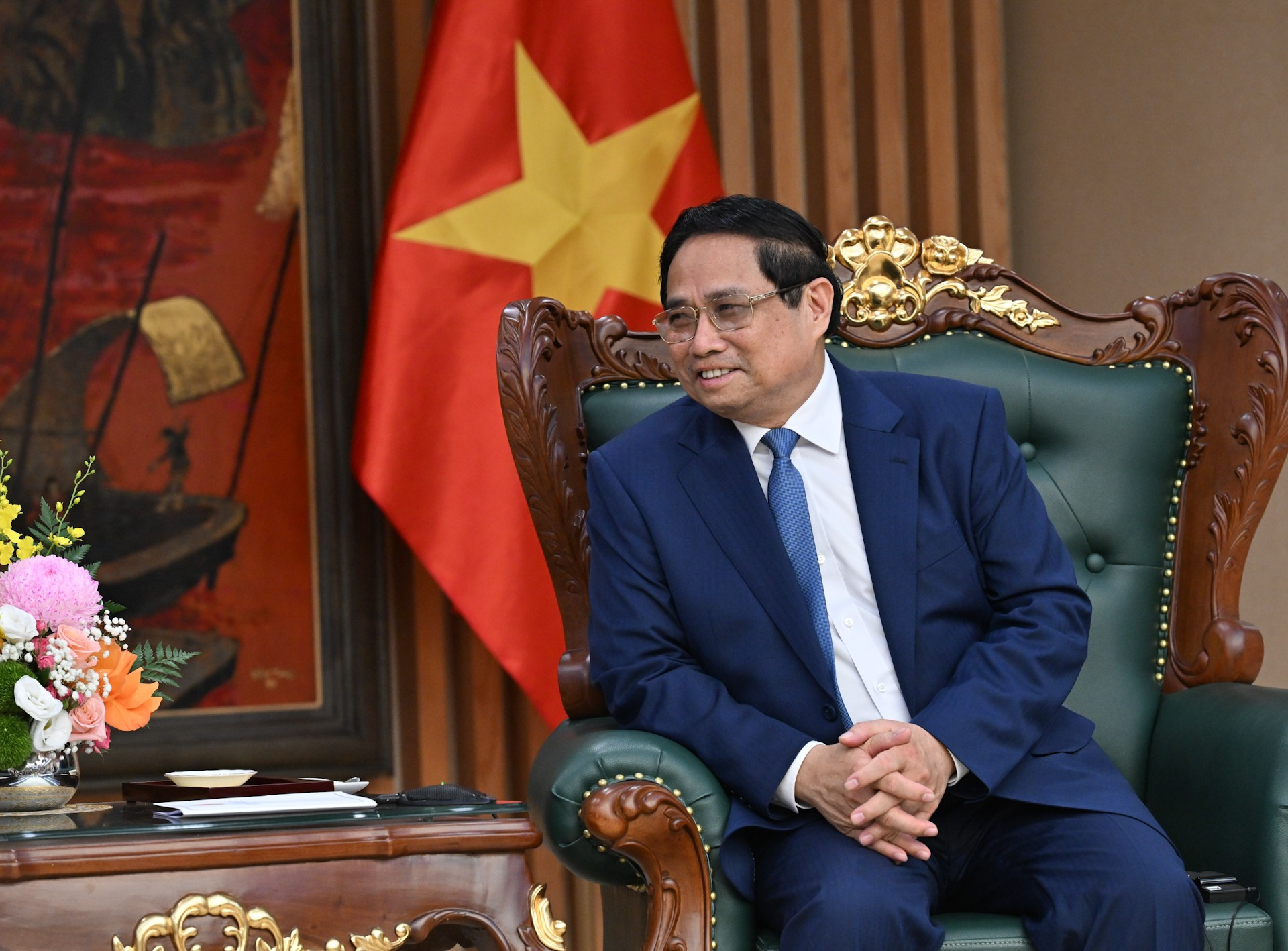 Thủ tướng Phạm Minh Chính phát biểu tại buổi tiếp. dsc-5936.jpg