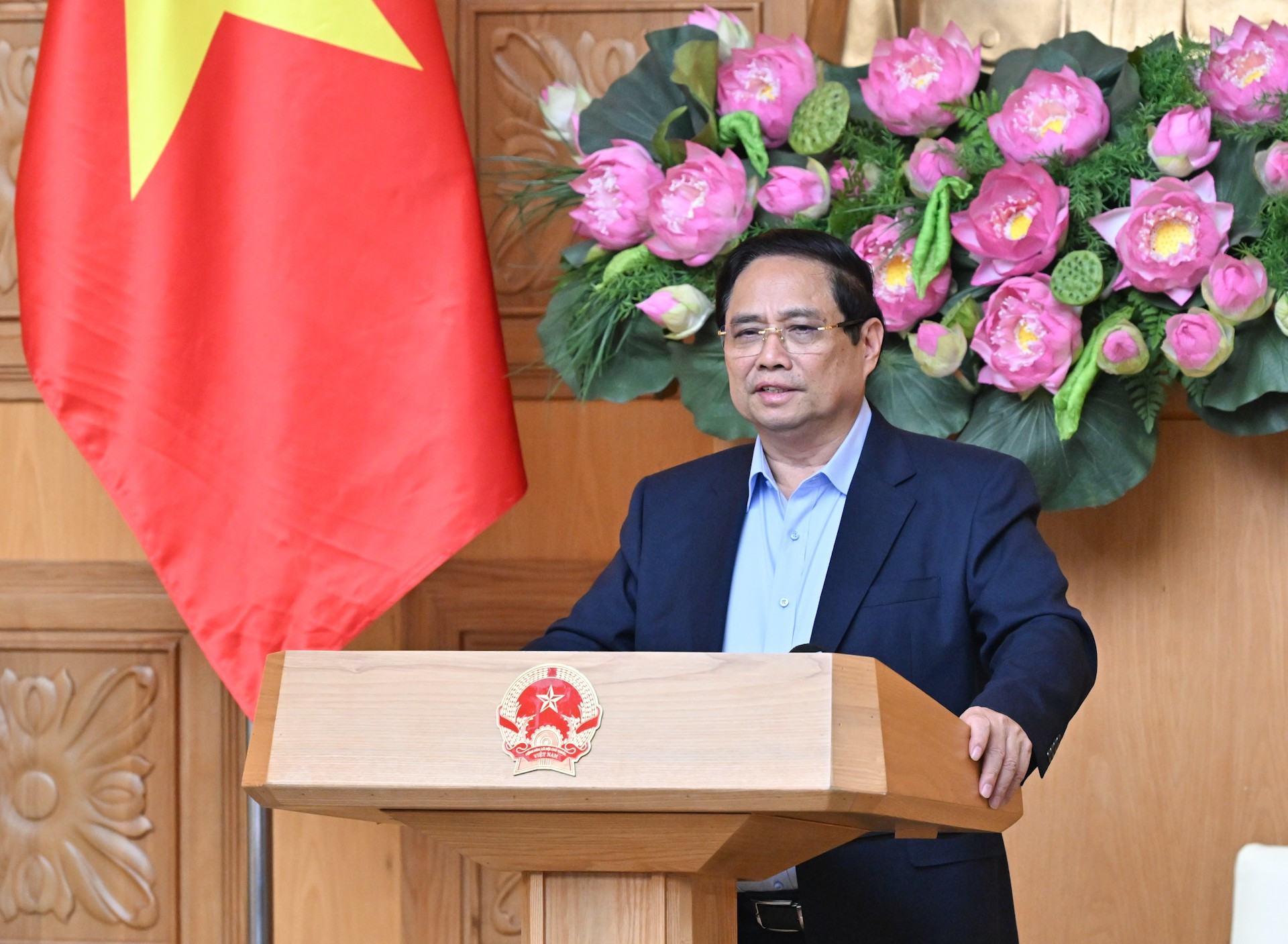 Thủ tướng Phạm Minh Chính phát biểu chỉ đạo tại cuộc họp sơ kết 1 tháng vận hành chính quyền địa phương hai cấp. dsc-8700.jpg