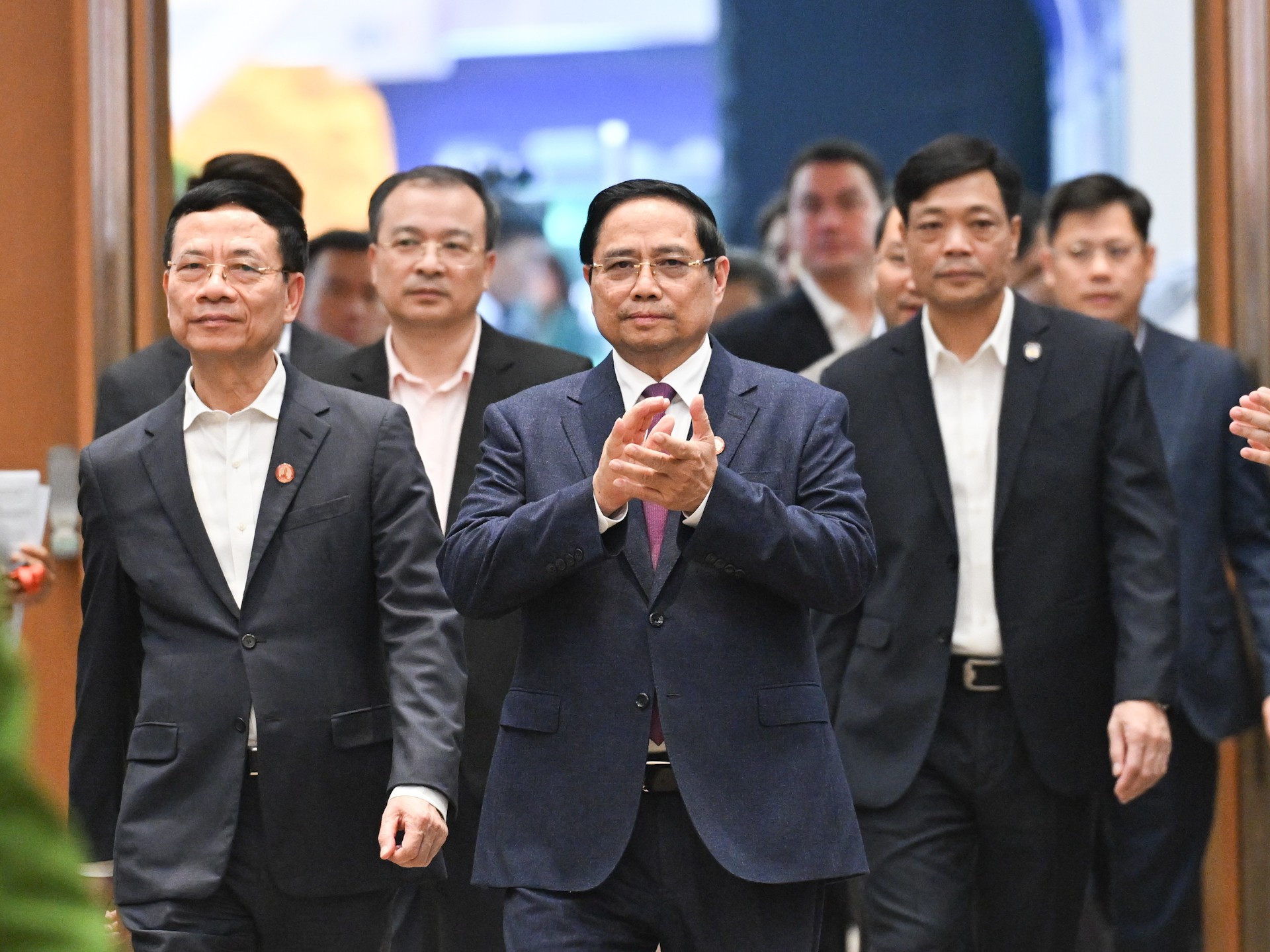 Thủ tướng Phạm Minh Chính và các đại biểu đến dự hội nghị.