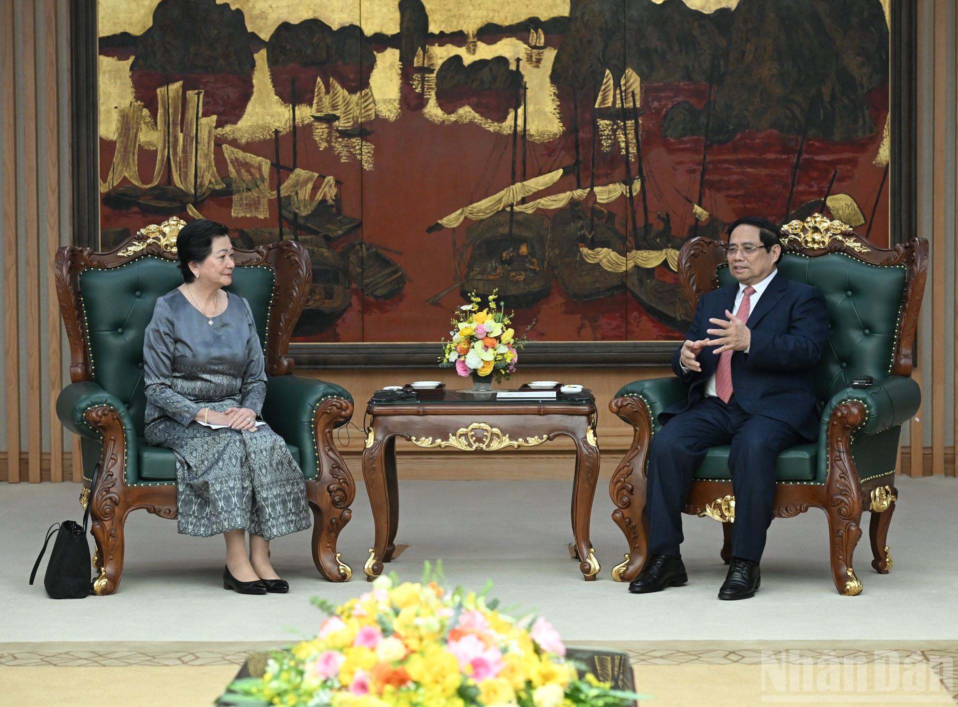 Thủ tướng Phạm Minh Chính tiếp Đại sứ Campuchia Chea Kimtha.