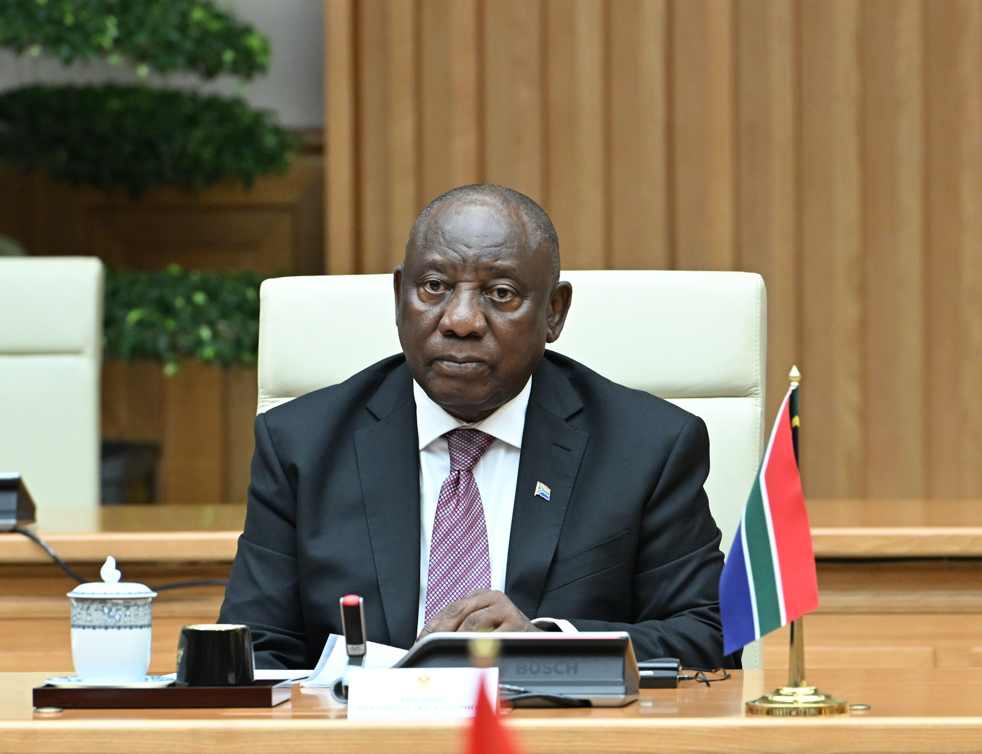 South African President Matamela Cyril Ramaphosa speaks at the meeting. dsc-9997.jpg