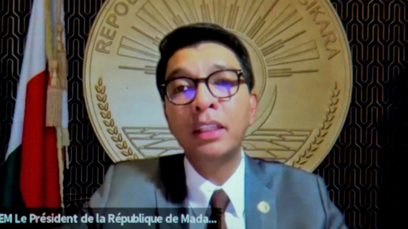 Tổng thống Madagascar Andry Rajoelina trong bài phát biểu ngày 13/10/2025. Ảnh: THX