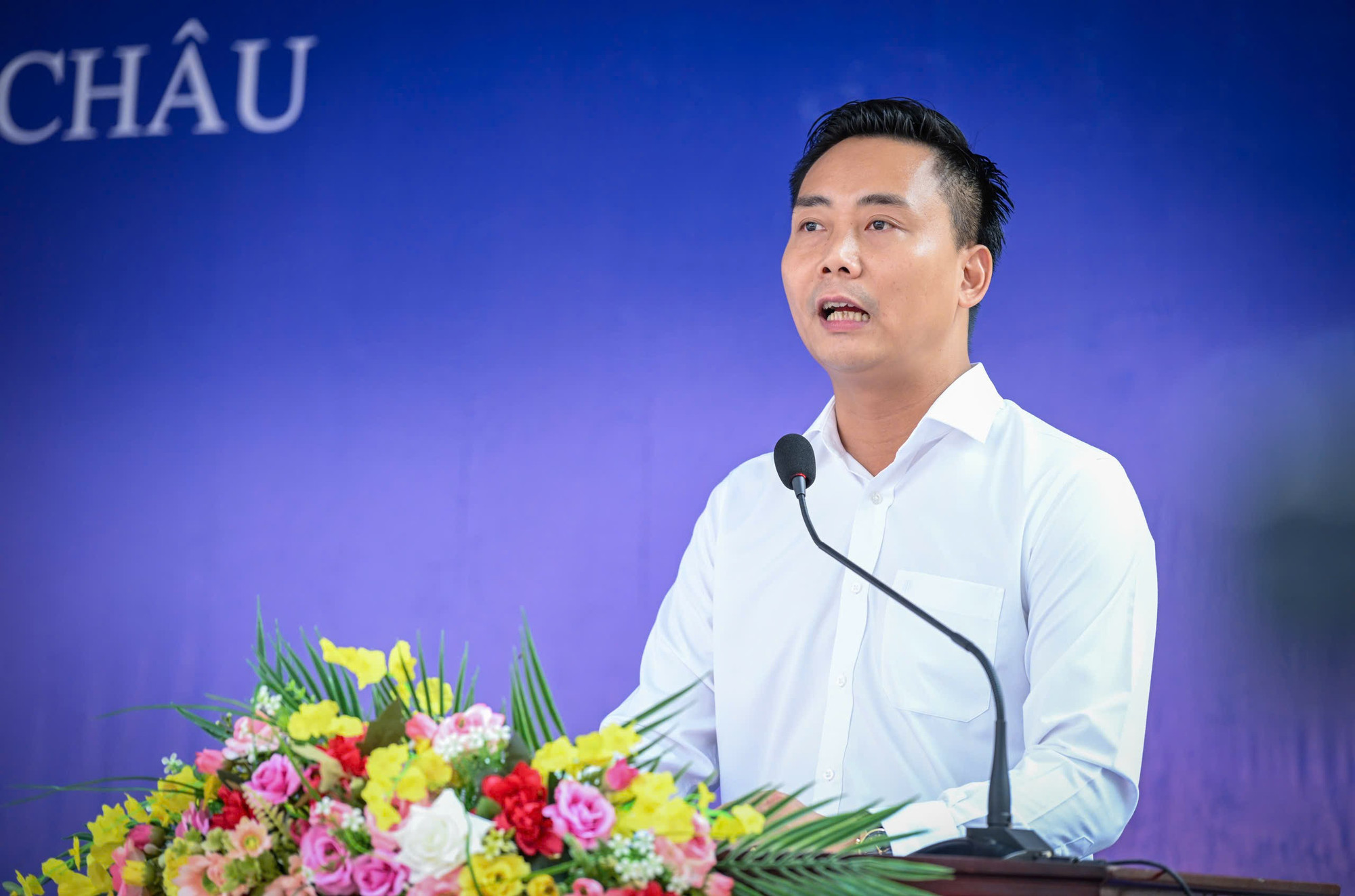 Đồng chí Nguyễn Đức Tiến, Bí thư Đảng ủy xã Minh Châu phát biểu tại sự kiện. z6819878399274-3d5e4b0495c0b6078e2d18ba31af3e31.jpg