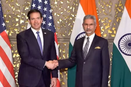 Ngoại trưởng Ấn Độ S. Jaishankar (phải) hội đàm với Ngoại trưởng Mỹ Marco Rubio tại thành phố Mumbai ngày 20/10/2026. (Ảnh: ANI/TTXVN)