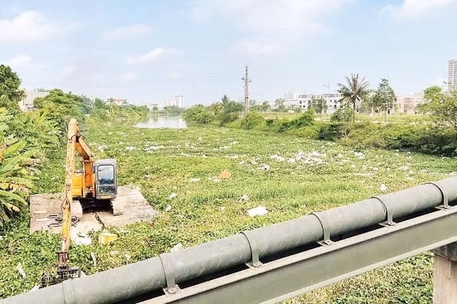 Công ty TNHH một thành viên Sông Chu triển khai nạo vét kênh tiêu Hòa Giang.