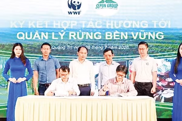 Ký kết hợp tác hướng tới quản lý rừng bền vững (Ảnh HOÀNG PHÚC)
