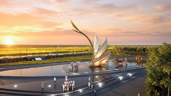 Phác họa một góc Công viên ba hạt lúa sắp triển khai xây dựng tại Cà Mau. (Ảnh tư liệu)