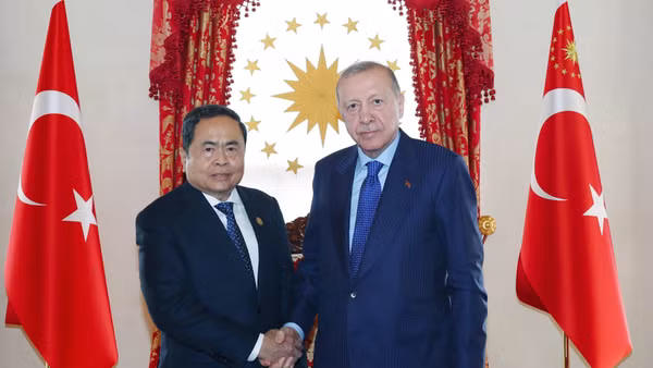 Chủ tịch Quốc hội Trần Thanh Mẫn hội kiến Tổng thống Thổ Nhĩ Kỳ Recep Tayyip Erdogan. (Ảnh: TTXVN)