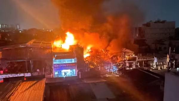 Hiện trường vụ cháy. (Ảnh: CTV)