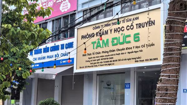 Phòng khám Y học cổ truyền Tâm Đức 6 có địa chỉ tại số 6 đường Phan Bội Châu, phường Thành Vinh, tỉnh Nghệ An. (Ảnh: CTV)
