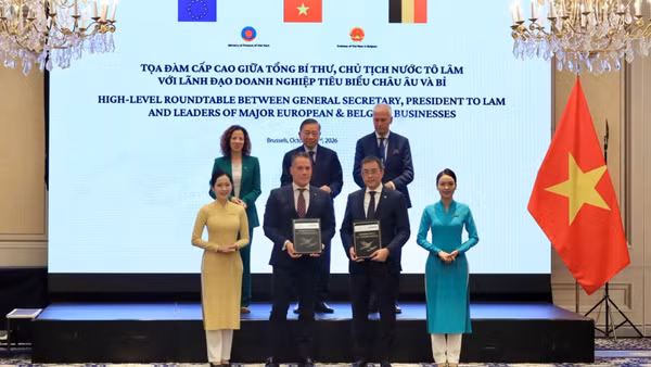 Lễ ký thỏa thuận hợp tác giữa Vietnam Airlines và APG Inc dưới sự chứng kiến của Tổng Bí thư, Chủ tịch nước Tô Lâm. (Ảnh: THY NGỌC)