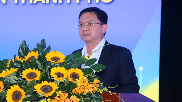 Phó Chủ tịch Ủy ban nhân dân Thành phố Hồ Chí Minh Nguyễn Mạnh Cường phát biểu tại hội thảo. (Ảnh: Mạnh Cường)