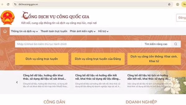 Cơ quan chức năng khuyến cáo người dân chỉ đăng nhập tại địa chỉ chính thức của Cổng Dịch vụ công Quốc gia.