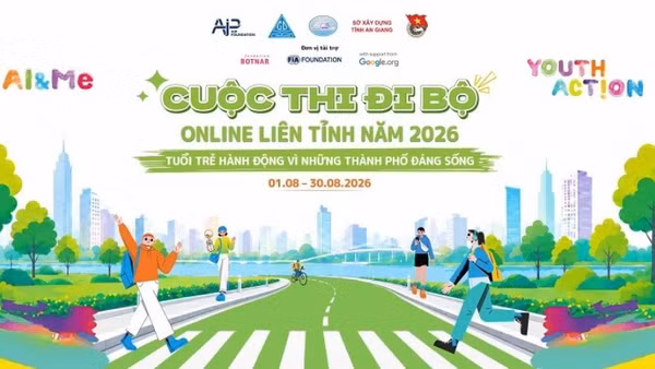 Pa-nô cuộc thi đi bộ online liên tỉnh năm 2026. (Ảnh: Tổ chức AIP cung cấp)