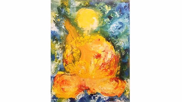 “Thiền Tịnh”, tranh acrylic của Lê Thu Huyền.