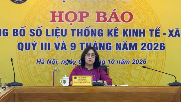 Bà Nguyễn Thị Hương, Cục trưởng Cục Thống kê, Bộ Tài chính phát biểu tại cuộc họp. (Ảnh: PV)