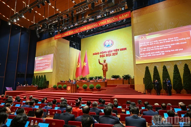 Quang cảnh phiên khai mạc Đại hội đại biểu toàn quốc lần thứ XIV Đảng Cộng sản Việt Nam. (Ảnh: DUY LINH)