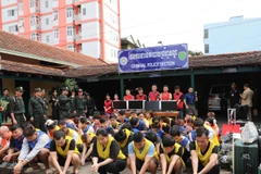 Các đối tượng bị bắt tại Campuchia.