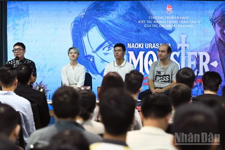 Toàn cảnh Lễ ra mắt tác phẩm Monster tại trụ sở Nhà xuất bản Kim Đồng (Hà Nội) sáng 5/10.