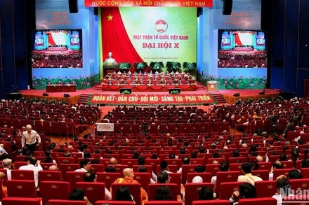 Toàn cảnh Đại hội đại biểu toàn quốc Mặt trận Tổ quốc Việt Nam lần thứ X, nhiệm kỳ 2024-2029.