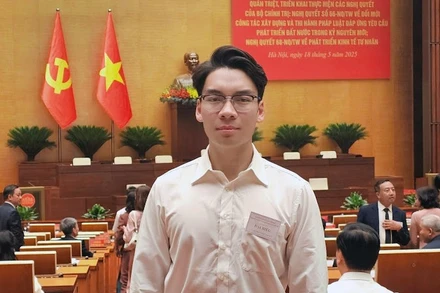 Nguyễn Đức Nhật Anh trong vai trò đại biểu tại Hội nghị toàn quốc quán triệt, triển khai thực hiện các Nghị quyết của Bộ chính trị.
