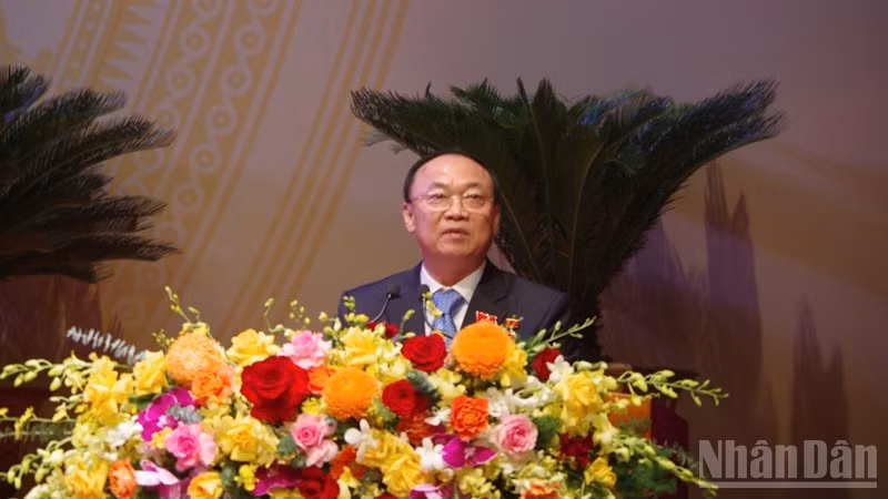 Đồng chí Thái Đại Ngọc phát biểu tại Đại hội.