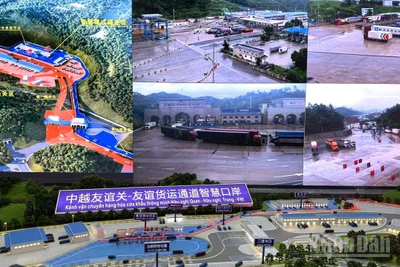 Những hình ảnh từ hệ thống kiểm soát của cửa khẩu Hữu Nghị Quan, Quảng Tây, Trung Quốc.