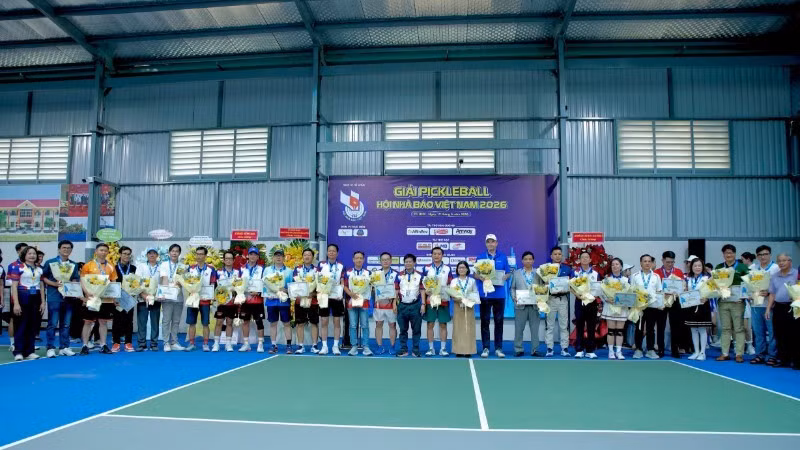 Hơn 300 tay vợt tham gia tranh tài ở Giải Pickleball Hội Nhà báo Việt Nam 2026.