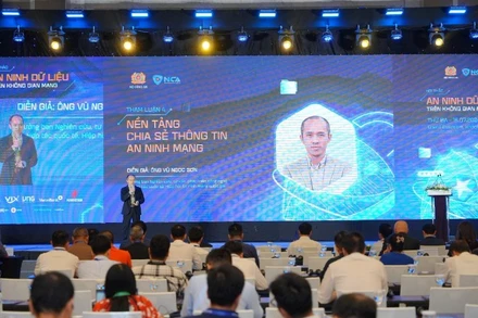 Quang cảnh hội thảo “An ninh dữ liệu trên không gian mạng” do Hiệp hội An ninh mạng quốc gia tổ chức. (Ảnh: BTC)